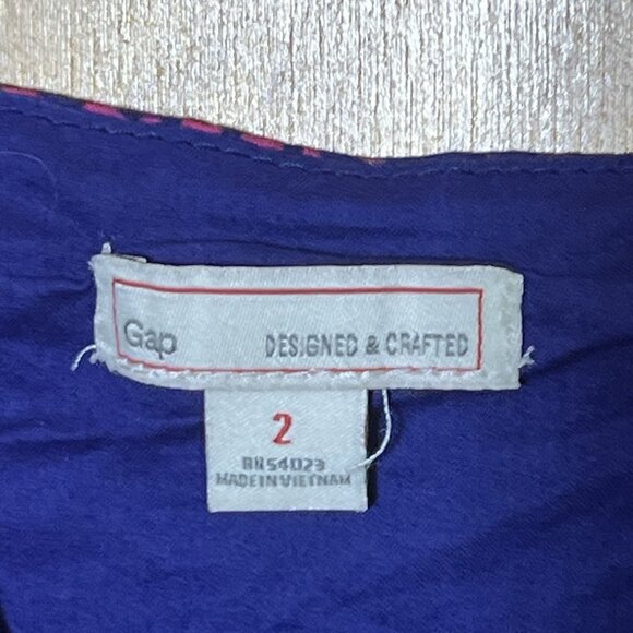 GAP Linda Spaghetti Strap Sundress Blue Pink Size 4 Side Zipper Animal Print - Picture 7 of 9